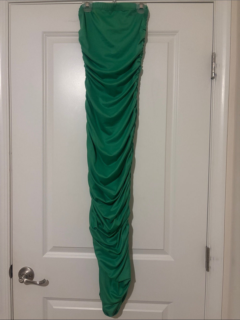 Strapless Ruched Maxi Dress - Green